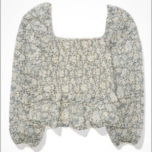 AE Smocked Square Neck Top